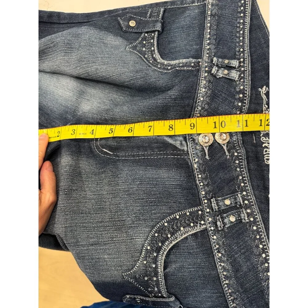 BB Jeans Blue Straight Leg  Jeans - Crystal Embellished - Size 18